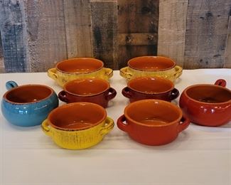 (8) Terra Cotta Pottery Crocks by De Silva, Italy