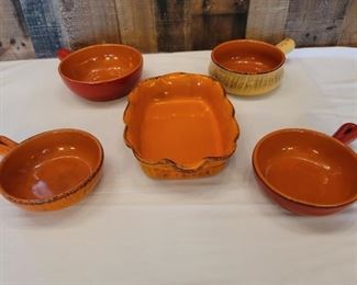 (5) Terra Cotta Pots & Casserole by De Silva Italy