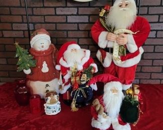 Santa & Snowman Christmas Decor Lot