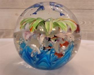 Murano Art Glass Style Flower Sphere