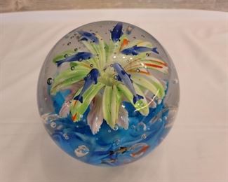 Murano Art Glass Style Flower Sphere