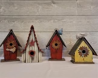 (4) Decorative Bird Houses
