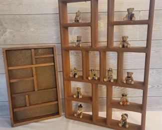 2 Wall shelves. Boyd Bears Style Bears are attached to larger shelf