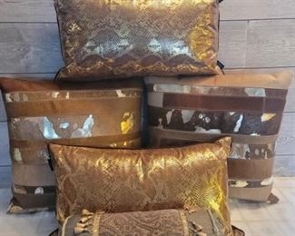 Luxury Gold Tone Accent Pillows