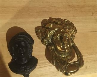 Large brass figural door knocker 