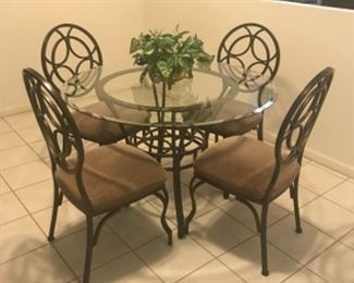 4 piece metal and glass dining set $150