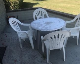 $10 table 
Plastic chairs $5
