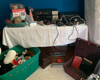 Vintage Electronics, CB Radios, VCR, Stereo Receiver, Puzzles, Books and Stuffed Animals