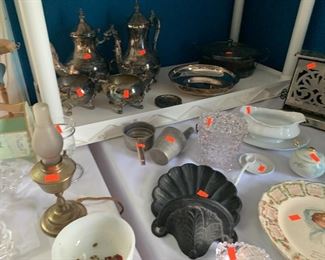 Plated Silver Coffee Service, Pewter & China