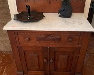 Marble Topped Antique Cabinet