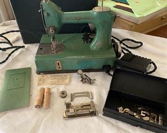General Electric Portable Sewing Machine in case with Attachments