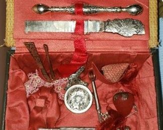 ANTIQUE STERLING SEWING KIT