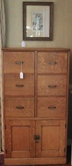 Quarter Sawn Oak Double File Cabinet