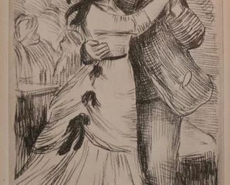 Pierre Auguste Renoir "Danse a la Campagne" circa 1890,  etching