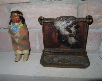 Antique Indian Bookend - Indian Doll