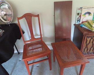 Wicker Chair - Wicker Side Table