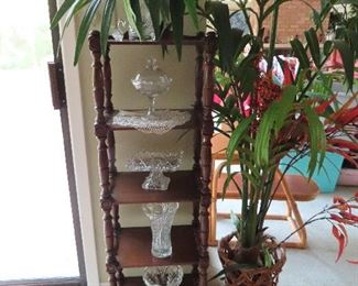 Antique Shelf - Crystal - Artificial Plant