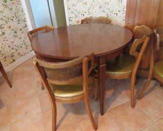 Midcentury Kitchen Table with 6 Chairs and 2 Leaves