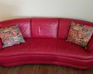  Red Leather Couch
