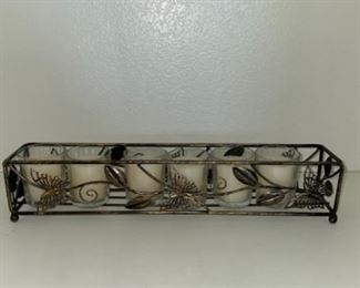 Metallic Butterfly Candle Rack