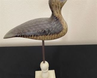 Wood Carved Loon Stand