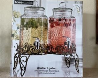 HOME ESSENTIALS Double 1 Gallon Cold Beverage Dispensers