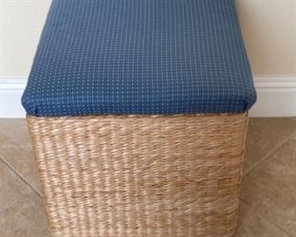 Wood Wicker Ottoman Chest