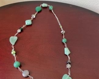 Costume Light Blue Bead Necklace