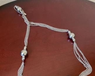 Costume Color Silver Bead Necklace