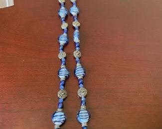 Costume Blue Bead Necklace