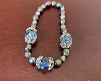 Costume Color Silver Bead Bracelet