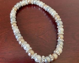 Costume White Bead Bracelet