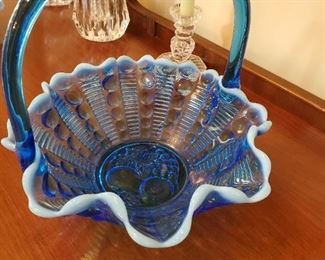 Cobalt Blue Glass Basket 