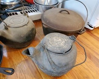 Antique cook pots and kettles 