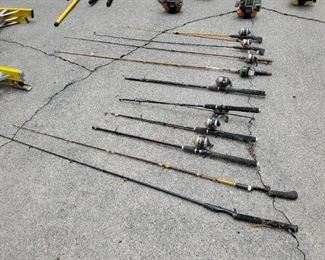 Many fishing poles 