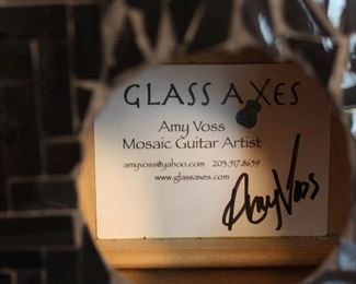 Amy Voss Glass Axe Mosaic Beatles Themed Guitar