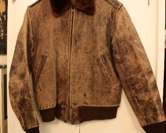 Vintage Men's Leather Bomber Jacket