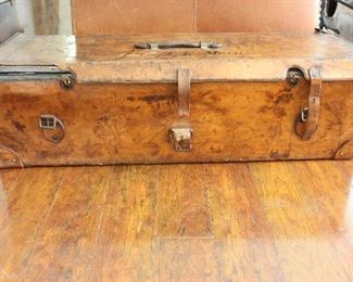 Vintage Leather and Steel Trunk