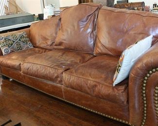 Leather Sofa with Nailhead detail