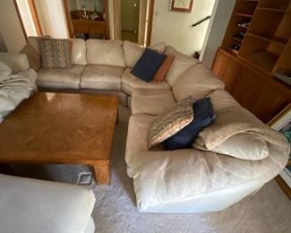 Leather half moon sofa