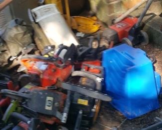 This is the pile where chainsaws have been placed for sacrifice, We'll have them displayed better on Friday. Sorry
