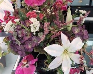 silk floral arrangement in Hager vase