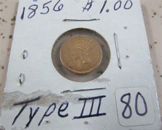 1856 Gold $1.00 Coin