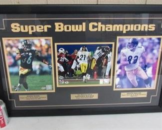 Steelers Super Bowl Champions Photos Autographed by Hines Ward, Santonio Holmes, & Heath Miller w/Certificate 
