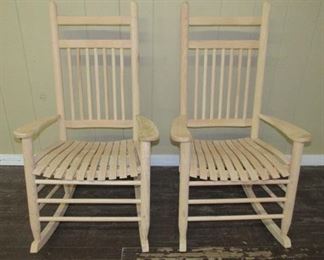 Pair of Oak Porch Rockers