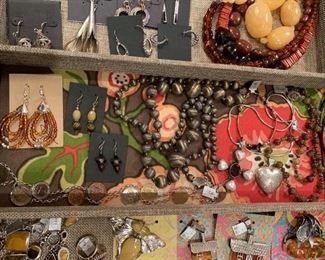 Sterling silver jewelry - vintage to newer pieces with amber, smoky topaz and more. All 50% off!