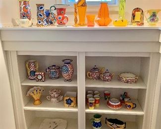 Large collection of Czech glass and pottery