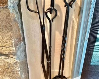 Wrought iron fireplace tools