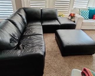 L-Shaped Leather Sectional