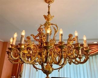Sherle Wagner gilded over the top chandelier